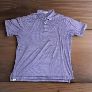Peter Millar Golf Shirt Men's Size XL Purple Polo Pullover W/ Pin Embroidered